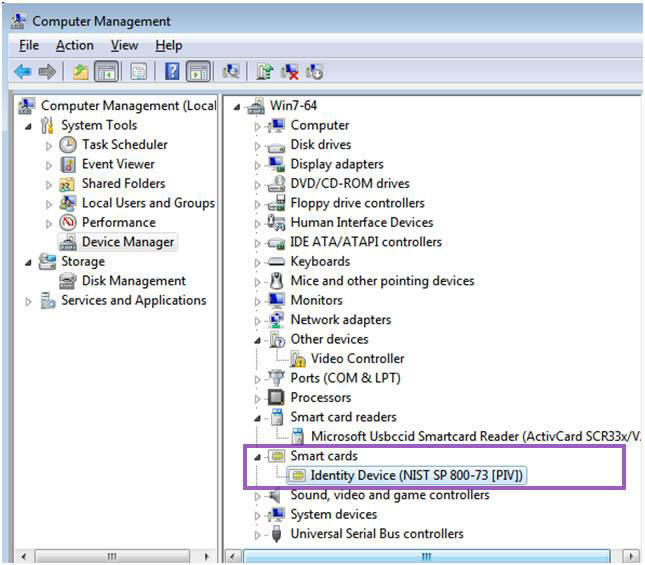 image showing Smart Card installed